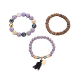 Yobest 6 Pcs/Set Bohemian Tassel Beads Charm Bracelets Set For Women Girls Fashion Pineapple Heart Geometric Bracelet Jewelry