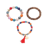 Yobest 6 Pcs/Set Bohemian Tassel Beads Charm Bracelets Set For Women Girls Fashion Pineapple Heart Geometric Bracelet Jewelry