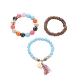 Yobest 6 Pcs/Set Bohemian Tassel Beads Charm Bracelets Set For Women Girls Fashion Pineapple Heart Geometric Bracelet Jewelry