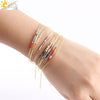 CSJA Pulseras Miyuki Bracelets for Women 2-layer Cute Mini Delica Beads Bracelet Jewelry Adjustable Gold Color Link Chain S187